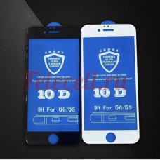Цветное защитное 10D стекло на iPhone 7G/8G белое и черное